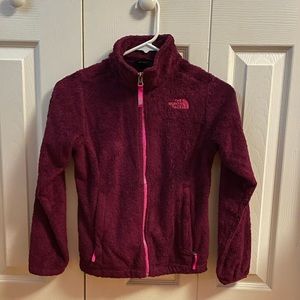 North Face girls size 10 magenta fleece jacket